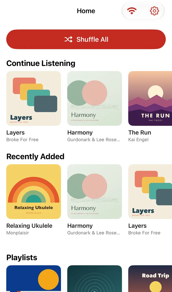 The Music app on iPhone: home with continue listening and recently added